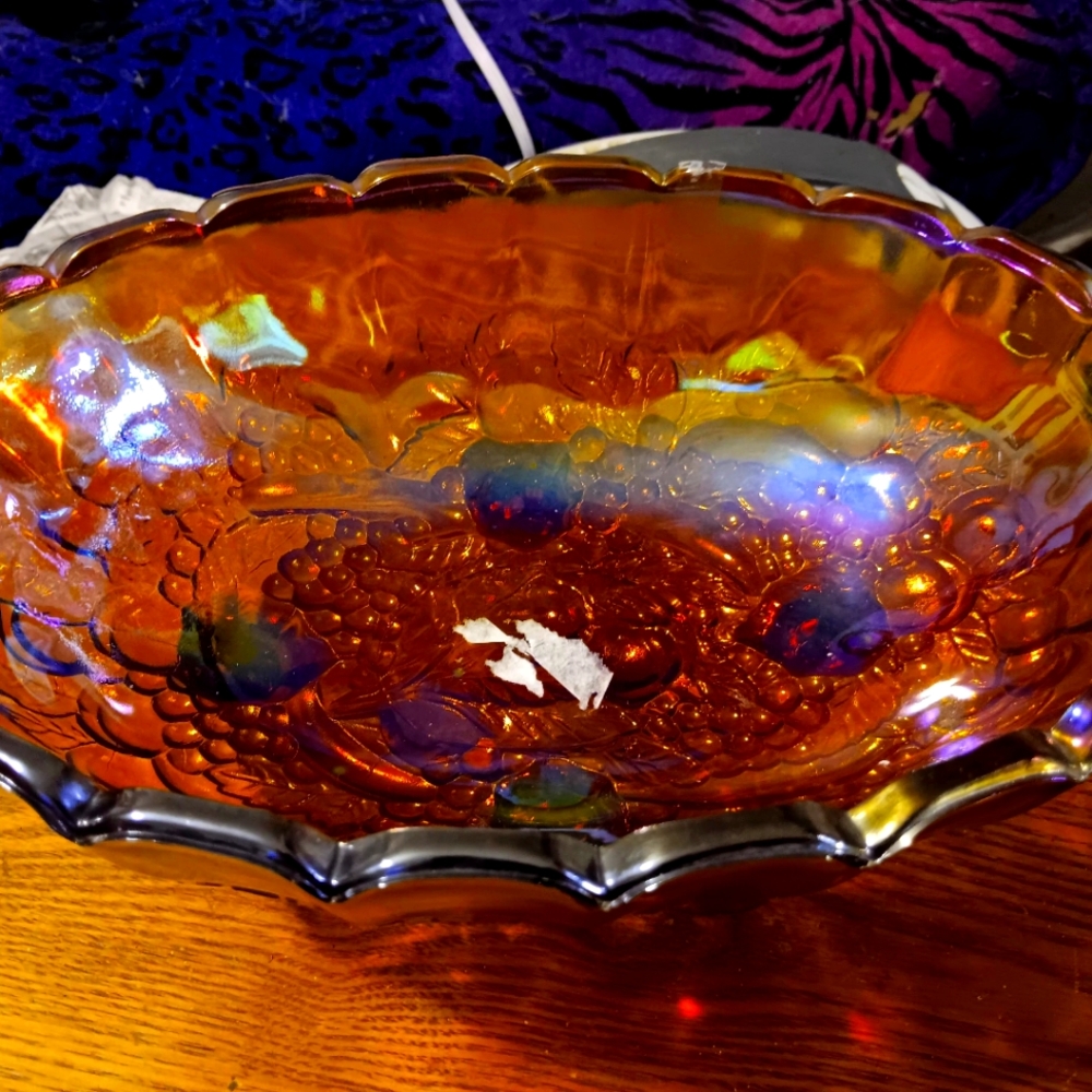 Carnival glass bowl